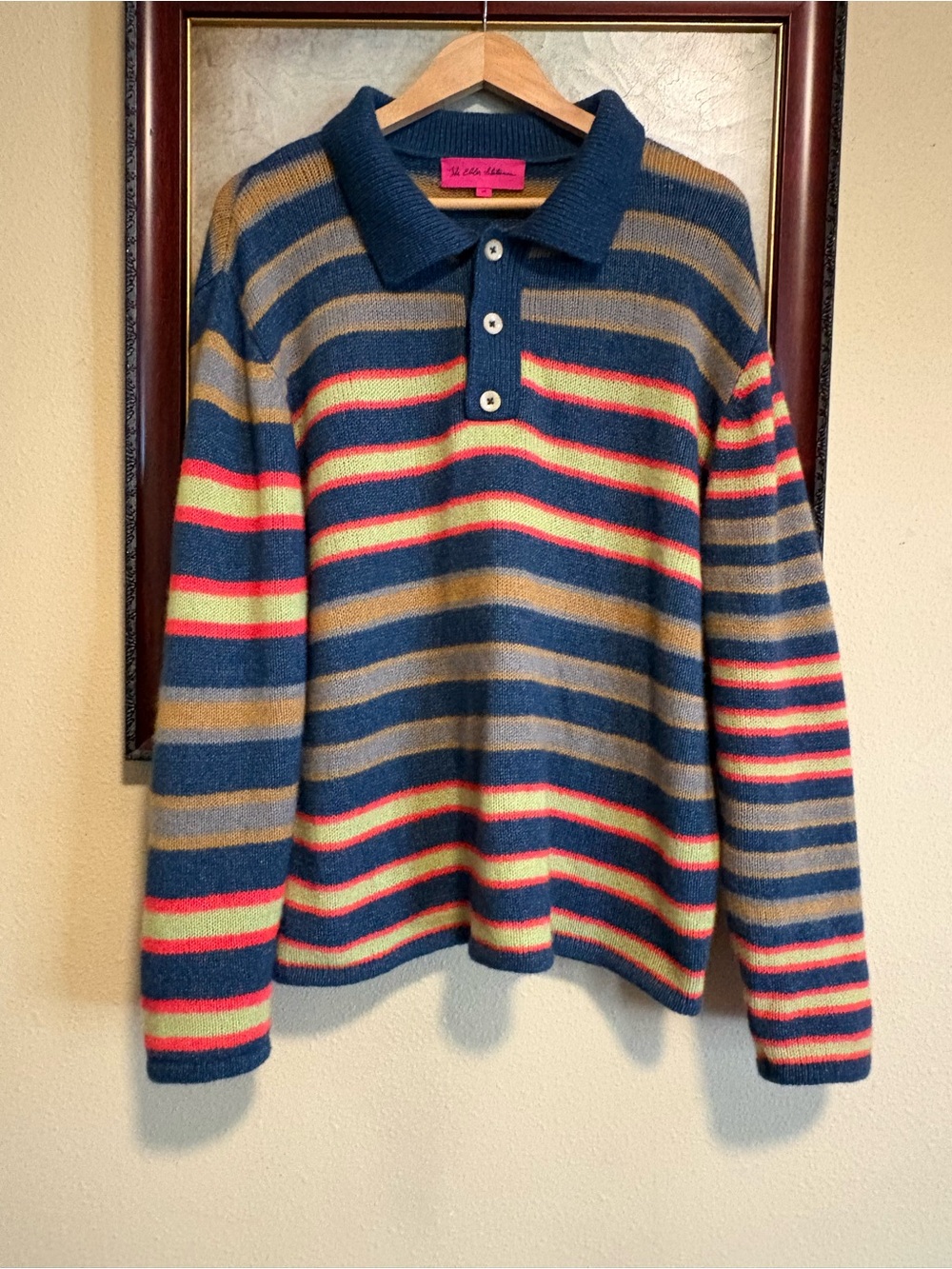 The elder statesmen polo sweater cashemere medium